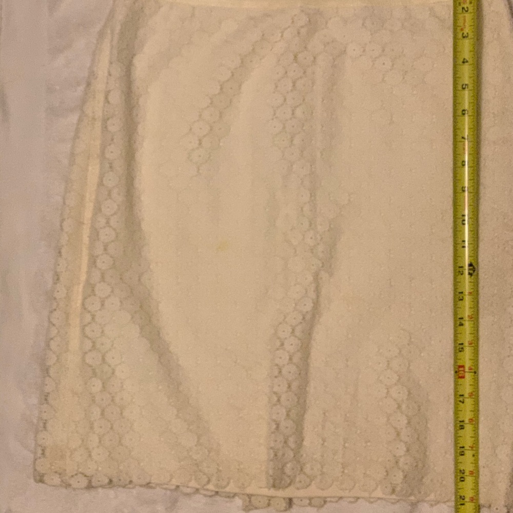 Ann Taylor loft lined floral skirt antique white 8